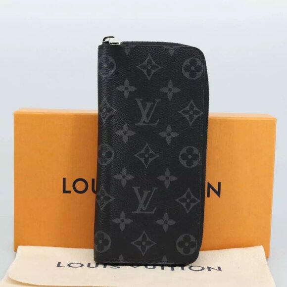 LOUIS VUITTON Monogram Eclipse Zippy Wallet Vertical Wallet - Picture 1 of 16